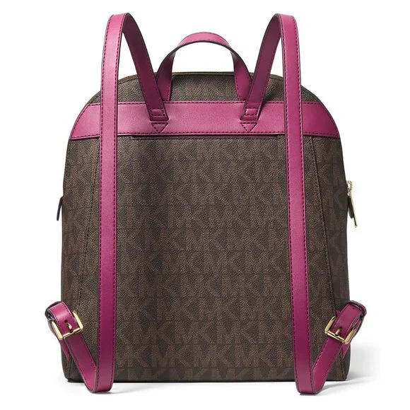 Michael Kors Dallas Medium Signature Logo Backpack – Deep Fuchsia - Picture 2 of 5